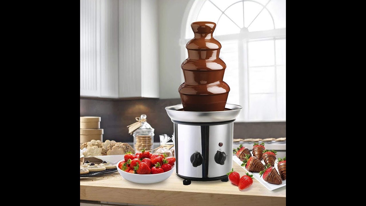 نافورة الشوكولاتة و شلال و اذابة شوكولاتة منزلية 4 طبقات ارتفاع 46 سم