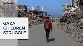 Children in Gaza navigate dangerous path to school