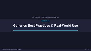 Episode 18: Generics Best Practices & Real-World Use