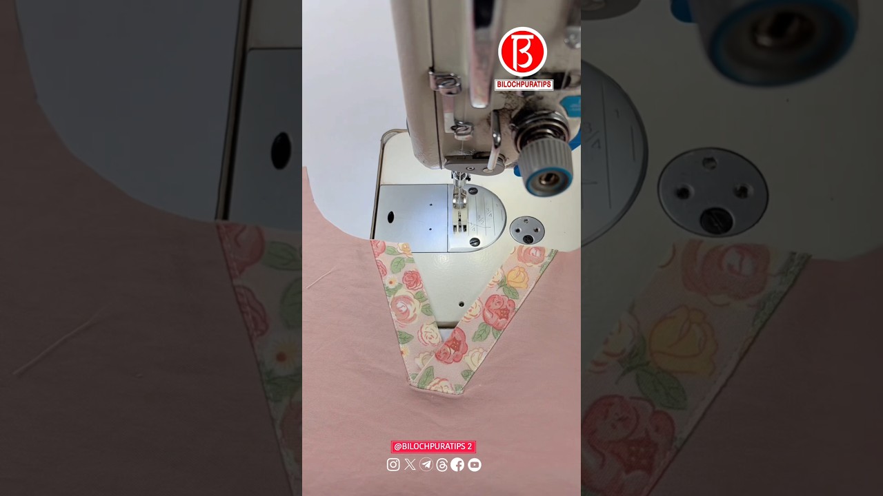 sewing technique for creating a clean and professional V-neck finish.