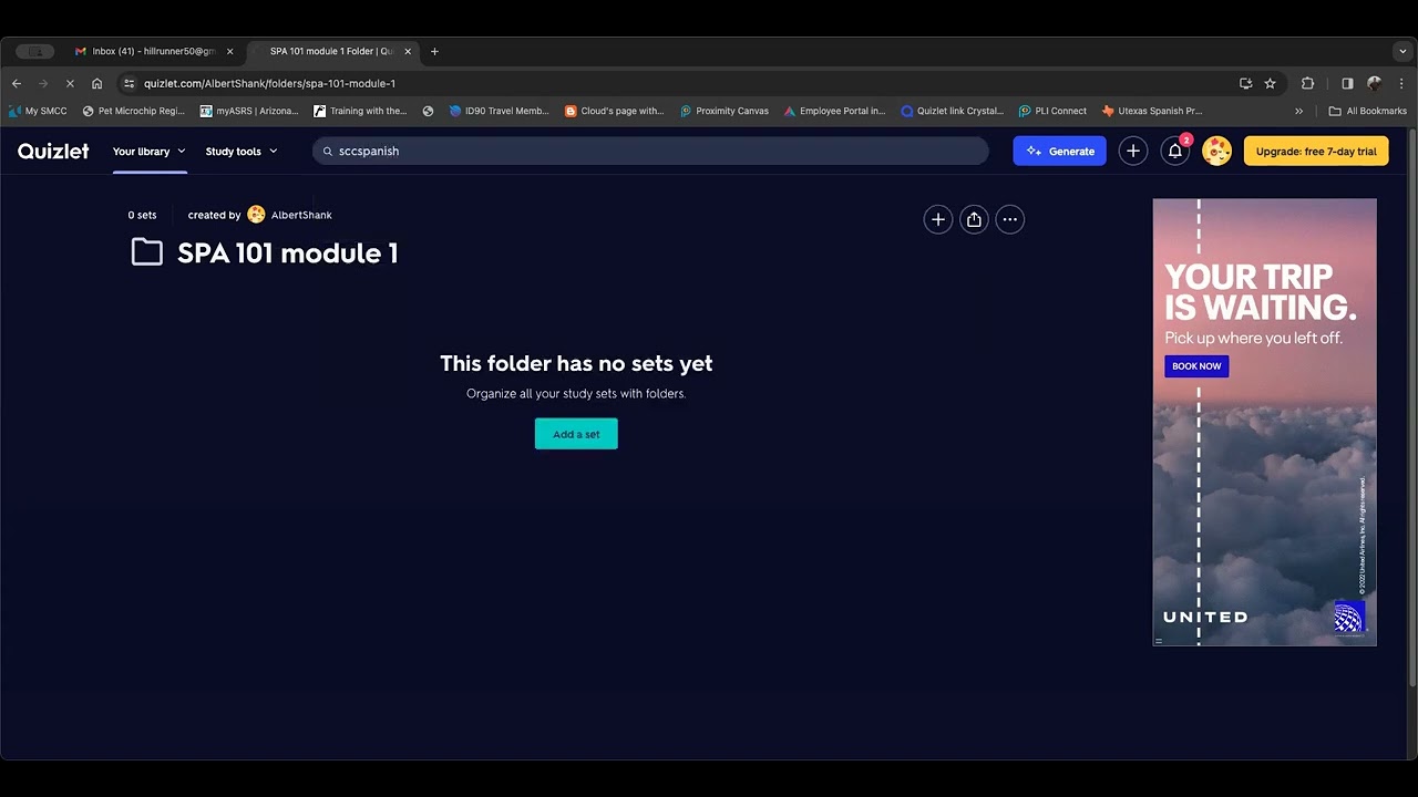 How to create Quizlet account and add SCCSpanish study sets