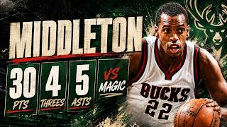 Khris Middleton 30 pts 4 threes 5 asts vs Magic 14/15 season