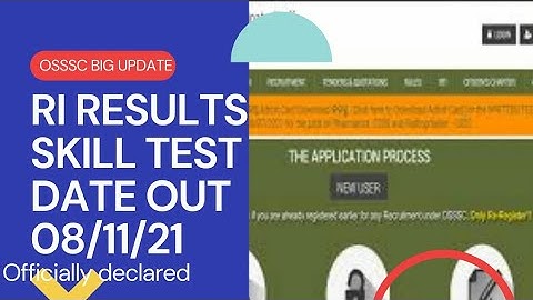 OSSSC RI RESULTS OUT//SKILL TEST DATE OUT//EXAM DATE 8NOV21// RI RESULTS OUT// CHECK NOW