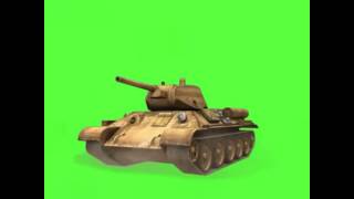 Green Screen Running Mini Battle Tank
