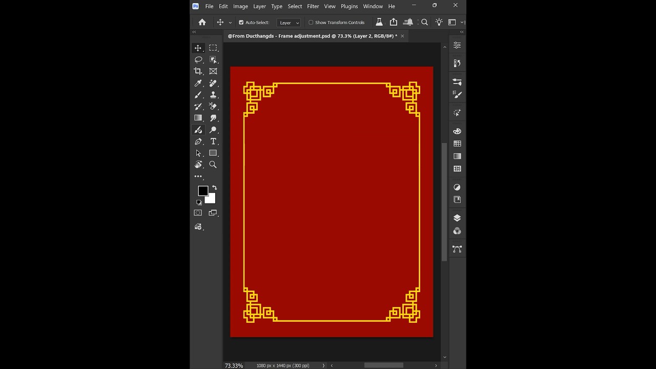 Photoshop 2026 - Tips for adjusting the aspect ratio of invitation card frames 