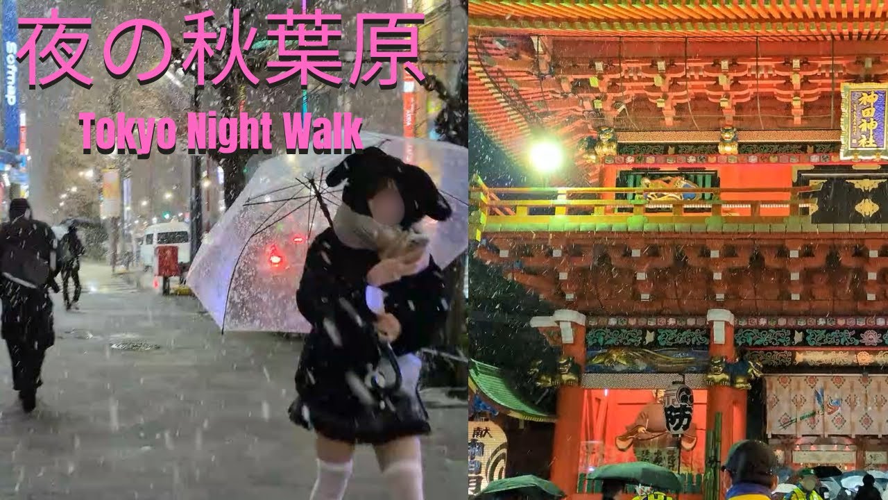 【夜の秋葉原】新年、雪の夜を歩く｜Tokyo Night Walk #4