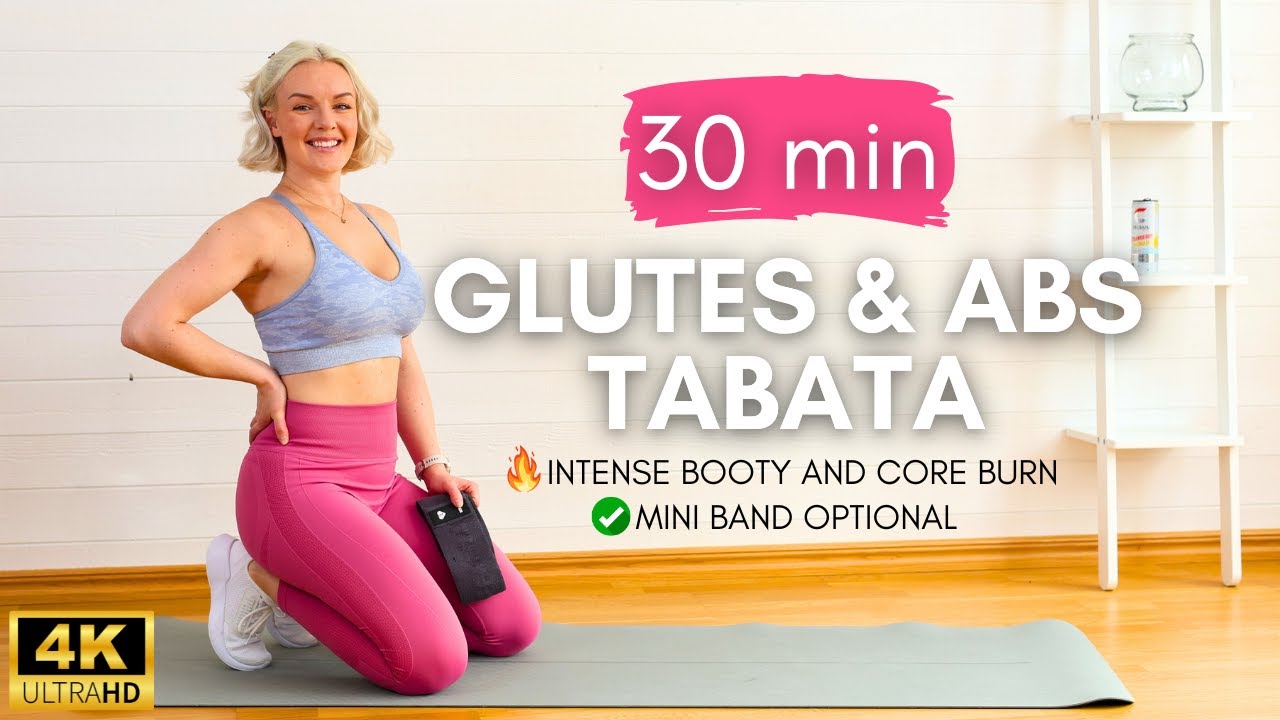 30 MIN GLUTES AND ABS WORKOUT | No Jumping Tabata Workout - YouTube