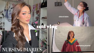 NURSING DIARIES: uni vlog, ICU duty, graduation pictorial, makeup haul ‍