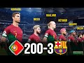 Portugal 200-3 Barcelona | Ronaldo Messi Neymar Mbappe Haaland Salah All Stars played for POR | PES