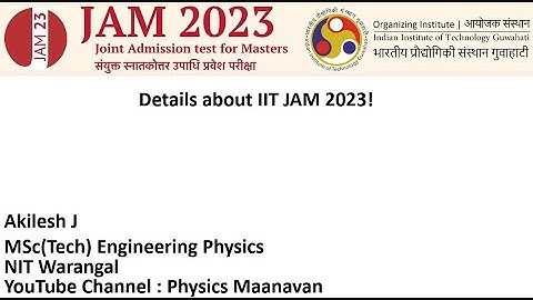 IIT JAM 2023 Exam Details Explained in Tamil | IIT JAM | IIT JAM Physics | Tamil | Physics Maanavan