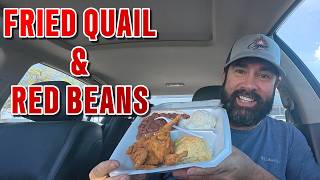 Fried Quail Red Beans and Rice at Chicken on the Bayou Authentic Cajun Food in Breaux Bridge LA