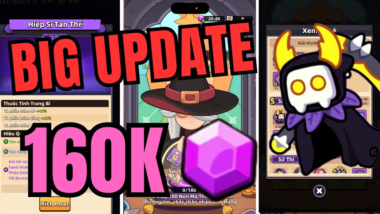 [ Capybara Go! / Big Update]: Truy Tìm Anh Hùng Và Ấn Kí Bậc S Với Hơn 160K Đá Quý