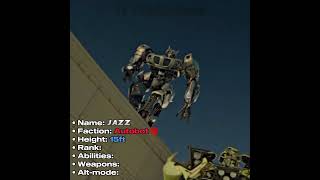 Transformers Profiles // Part 4 // Jazz #transformers