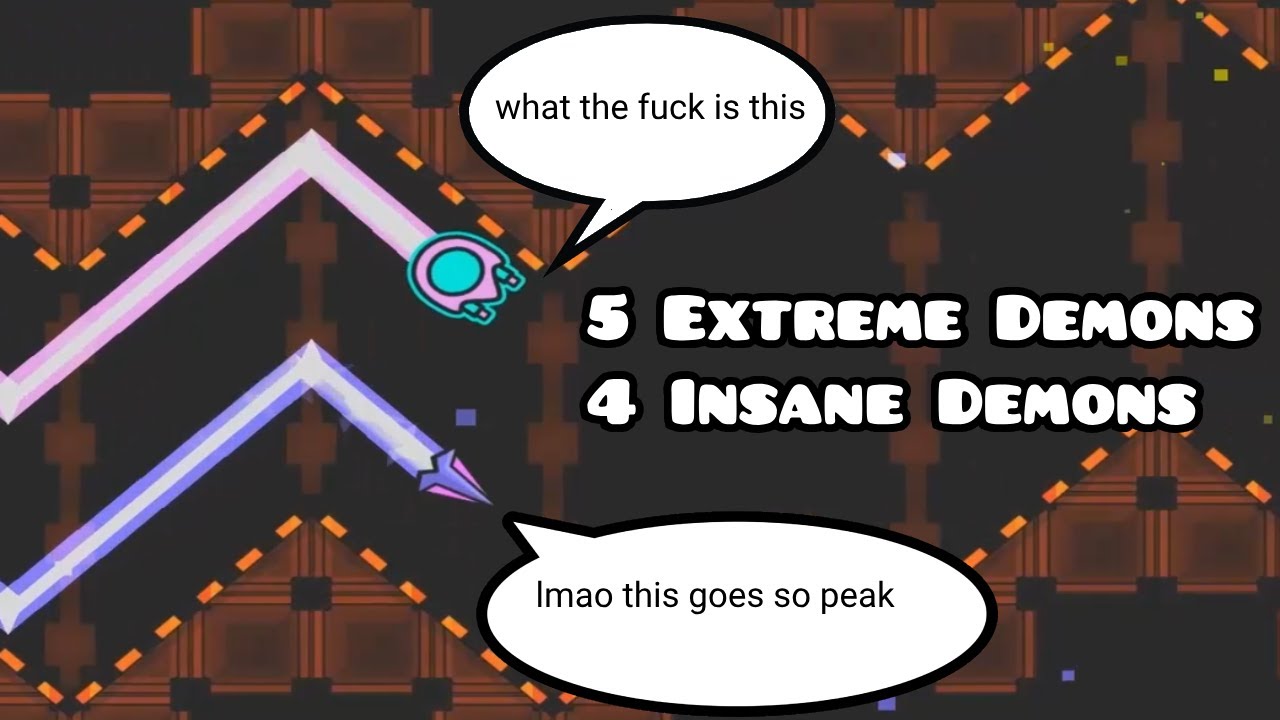 5 Extreme Demons & 4 Insane Demons In This Video - Geometry Dash - YouTube