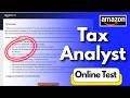 Amazon Tax Analyst Hiring 2026 | Get the Real Amazon Assessment Answers | Tax Compliance Analyst VAT