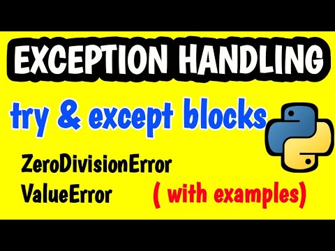 TRY, EXCEPT BLOCKS IN EXCEPTION HANDLING - PYTHON PROGRAMMING || PYTHON ...