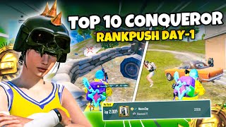 DAY-1 OF TOP 10 CONQUEROR RANK PUSH IN BGMI 3.0 UPDATE💥FULL INTENSE GAMEPLAY | MEW2