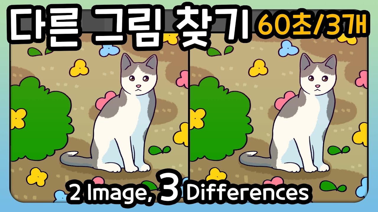 다른 그림 찾기 -60초 안에 다른 그림 3개를 찾아보세요- - YouTube