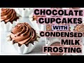 Chocolate Cupcakes with Condensed Milk Frosting (Russian Buttercream)