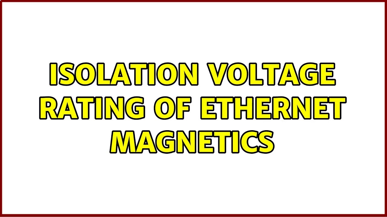 Isolation Voltage rating of YouTube