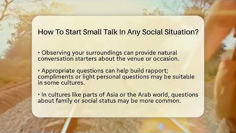 How To Start Small Talk In Any Social Situation? - Beyond Borders Etiquette