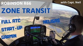 R66 HELICOPTER LUTON CONTROL ZONE TRANSIT - Full Flight, ATC, Garmin G500H Intro & VOR Test
