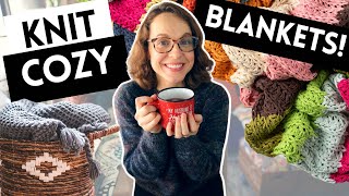 10 COZY BLANKETS TO KNIT! #knittingpodcast