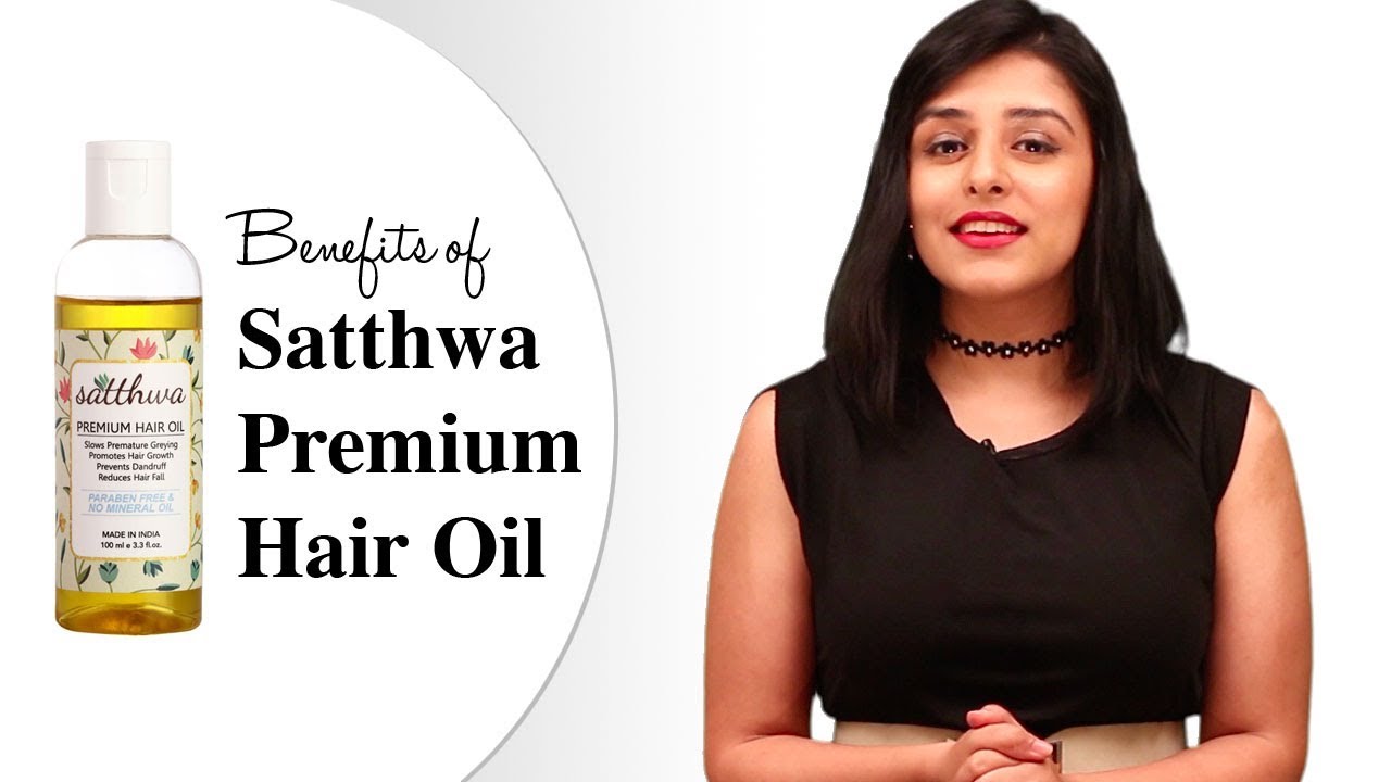 Benefits of Satthwa Premium Hair Oil | A mix of 9 oil Almond, Jojoba,  Olive, Emu, Grapeseed & more! - YouTube