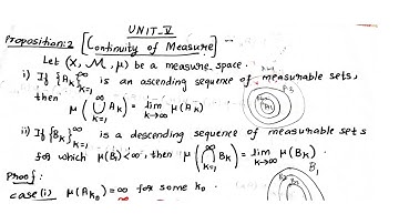 Unit 5 - Proposition 2 - Continuity of Measure - case (ii)