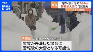 青森で警報級大雪の可能性、市民「ちょっと恐怖」　東京ぽかぽか陽気｜TBS NEWS DIG