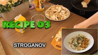 Recept 03 - Hliva Kotúčová A Shiitake - Stroganov