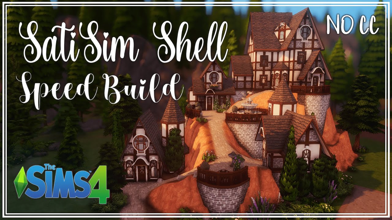 SatiSim Shell Challenge Speed Build || Sims 4 (No CC)