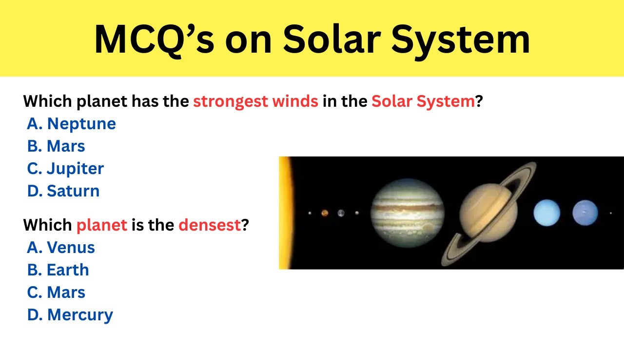 Solar System MCQ Quiz | Important MCQ on Solar System