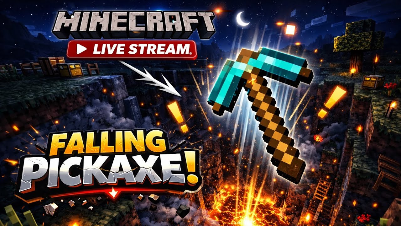 🔴 Minecraft Falling Pickaxe Live part-60 #shorts  #live