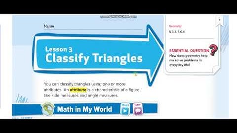 Grade 5 Chapter 12 Lesson 3 Classify Triangles