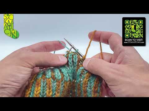 Simple Right-Leaning Single Decrease in Inverted Double-Knitted Brioche — A Sockmatician Tutorial