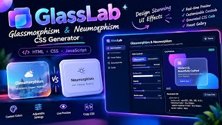 GlassLab 🎨 | Glassmorphism & Neumorphism CSS Generator | HTML, CSS & JavaScript Update