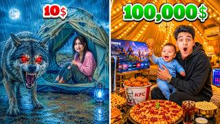 Poor Tent 🥹 vs. Rich Tent 🤑 Challenge! My Brother (Lost It) 😱!!
