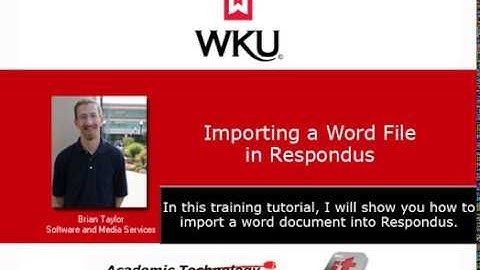 Importing a Word File in Respondus