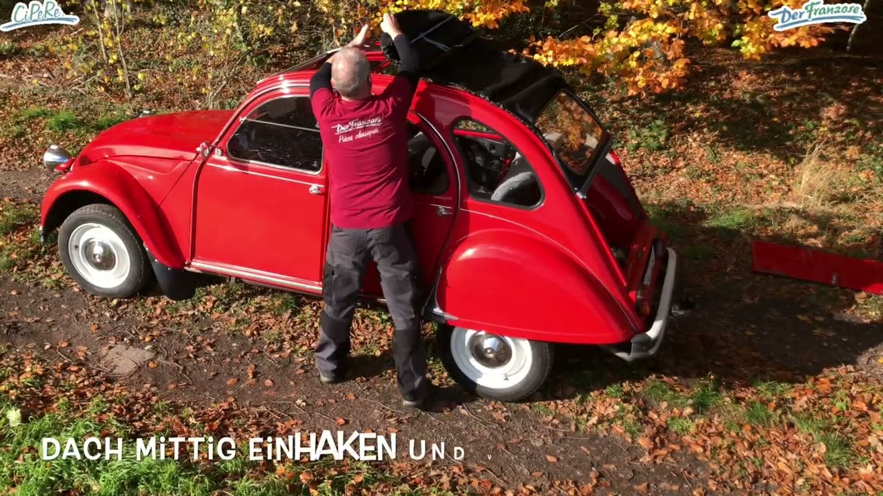 Montage eines Rolldachs 2CV
