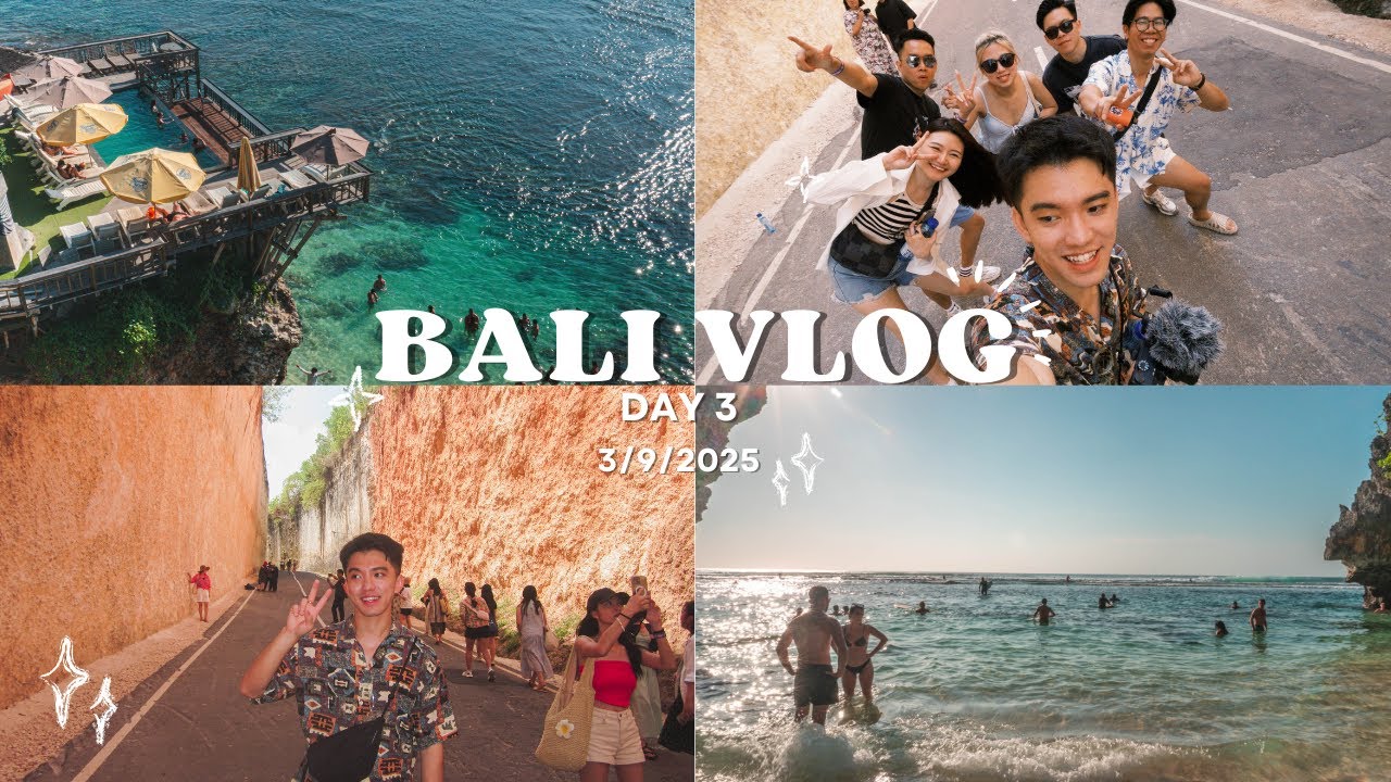 BALI VLOG DAY 3 — Beach Day, Cliff Views & Good Vibes 🌴✨