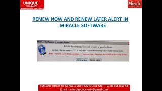 RENEW NOW & LATER ALERT IN MIRACLE SOFTWARE screenshot 5