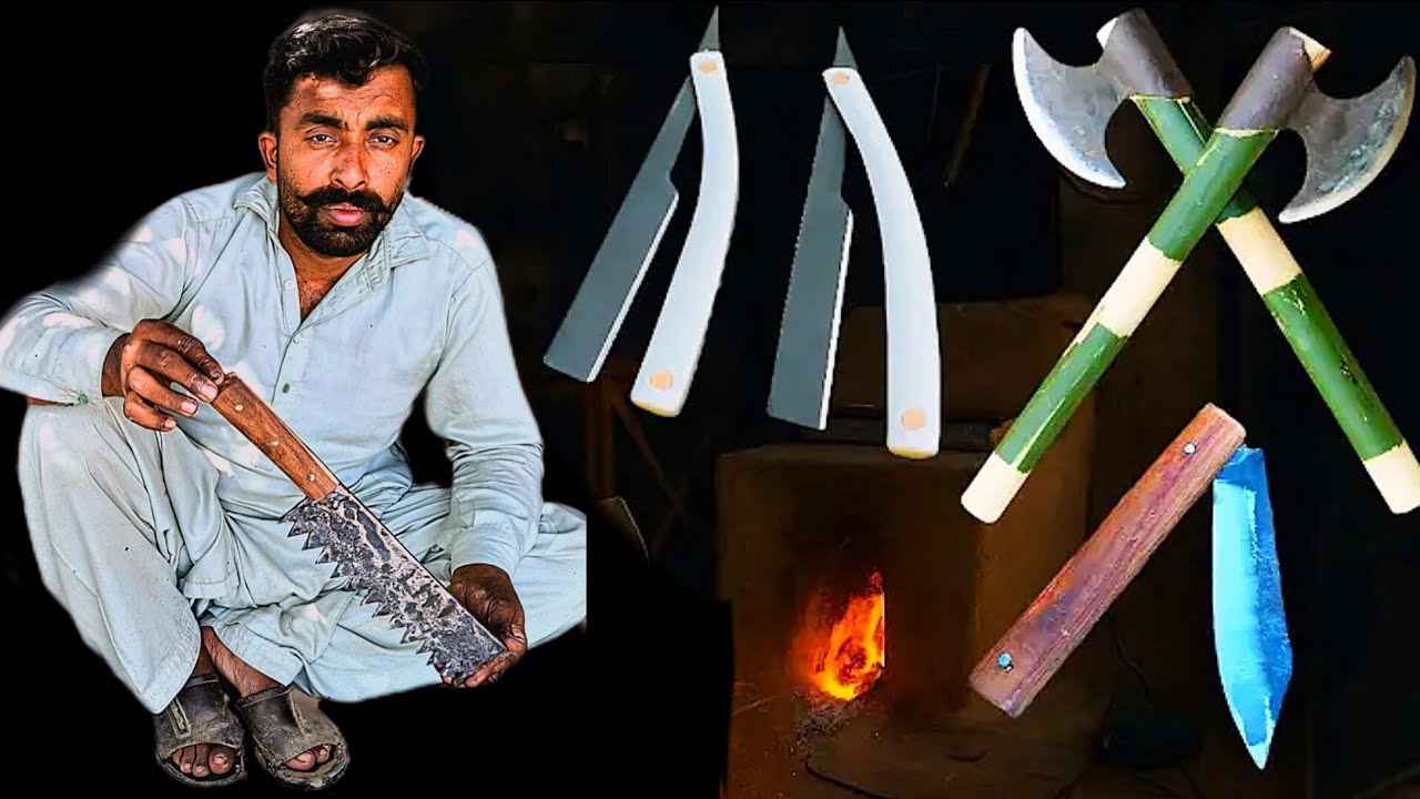 Forging a Heavy-Duty Axe from a Solid Iron Block | 12-Guard Powerful Handmade Axe