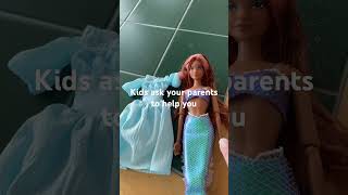I put the Mattel little mermaid doll head onto Disney store doll #littlemermaid2023 #dolls