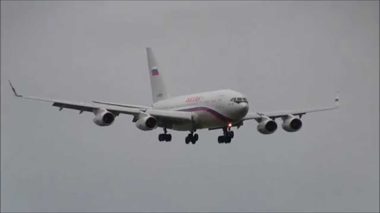 (Live ATC) Russia State Transport Company Ilyushin 96 landing runway 14 at ZRH