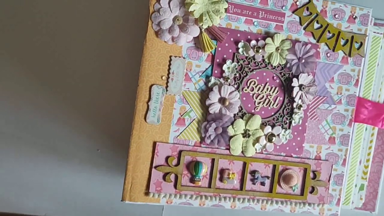 Baby girl jumbo scrapbook album 32 YouTube