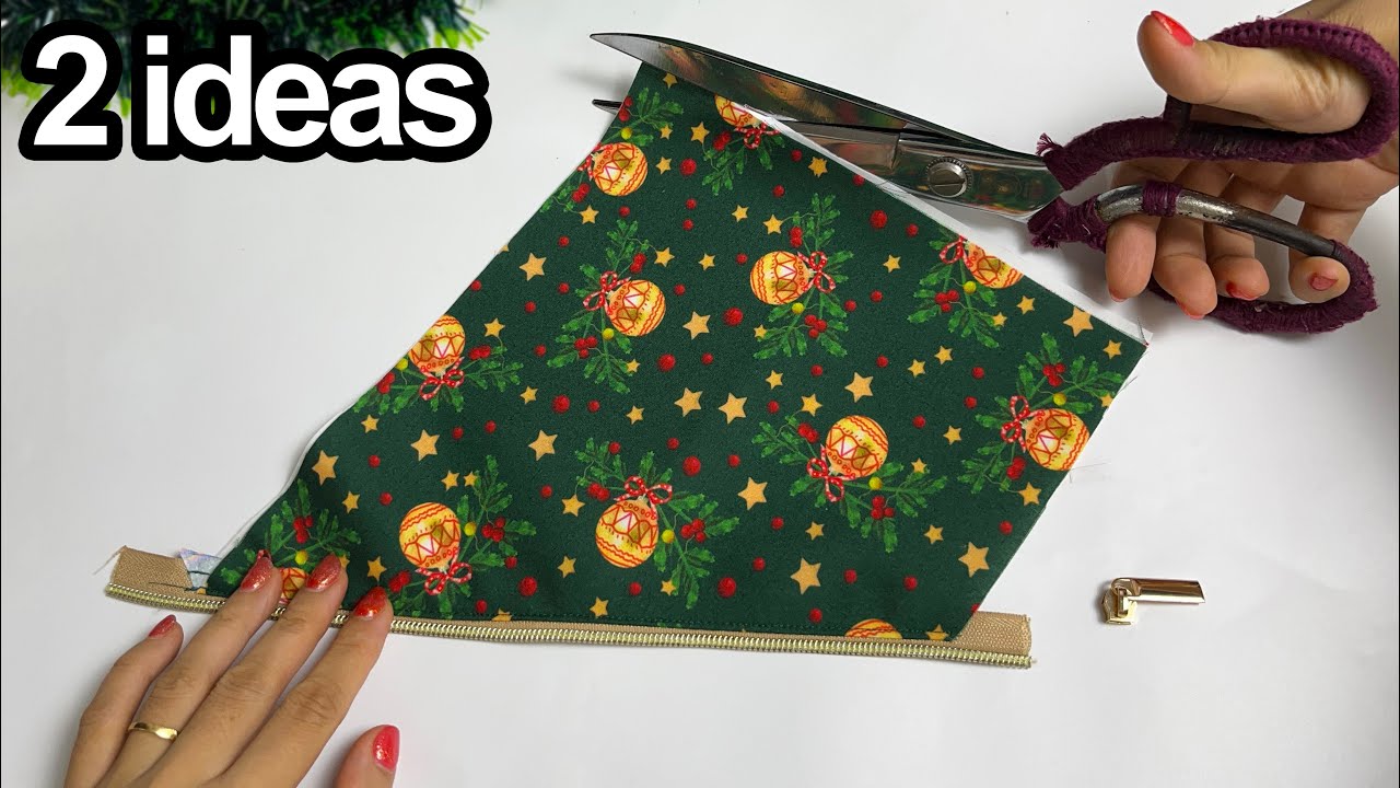 Part 2) Sew 2 Items From 2 Pieces of Fabric Scraps as Christmas