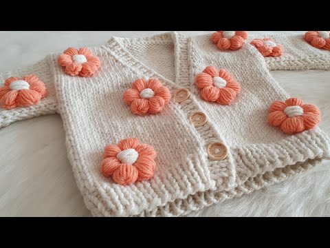 En Kolay Hırka ✅ 1 Günde Ör ✅  Crop Hırka Yapımı - 2-3 Yaş Hırka Baştan Sona Anlatım - Easy Knit