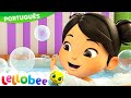 Moonbug Kids Português | Hora do Banho (Bath Song) | Lellobee Português - Músicas Infantis