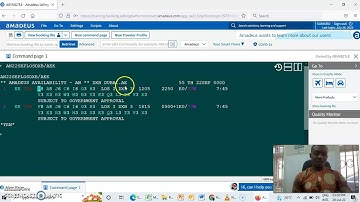 AMADEUS TRAINING (E04) HOW TO DISPLAY AVAILABILITY ON AMADEUS GDS BY STEPHEN UMORU